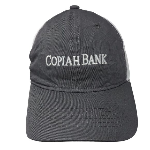 Copiah Bank Strapback Mesh Back Trucker Hat Gray One Size Platinum Series - Picture 1 of 7